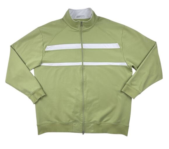 Nike Other - Nike Golf FIT DRY Full Zip Track Jacket Green White Soft Knit Activewear Men XL
